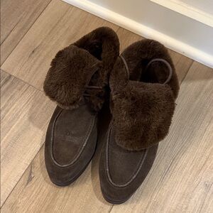 Zara women’s  Dark Brown Fur-Lined Boots